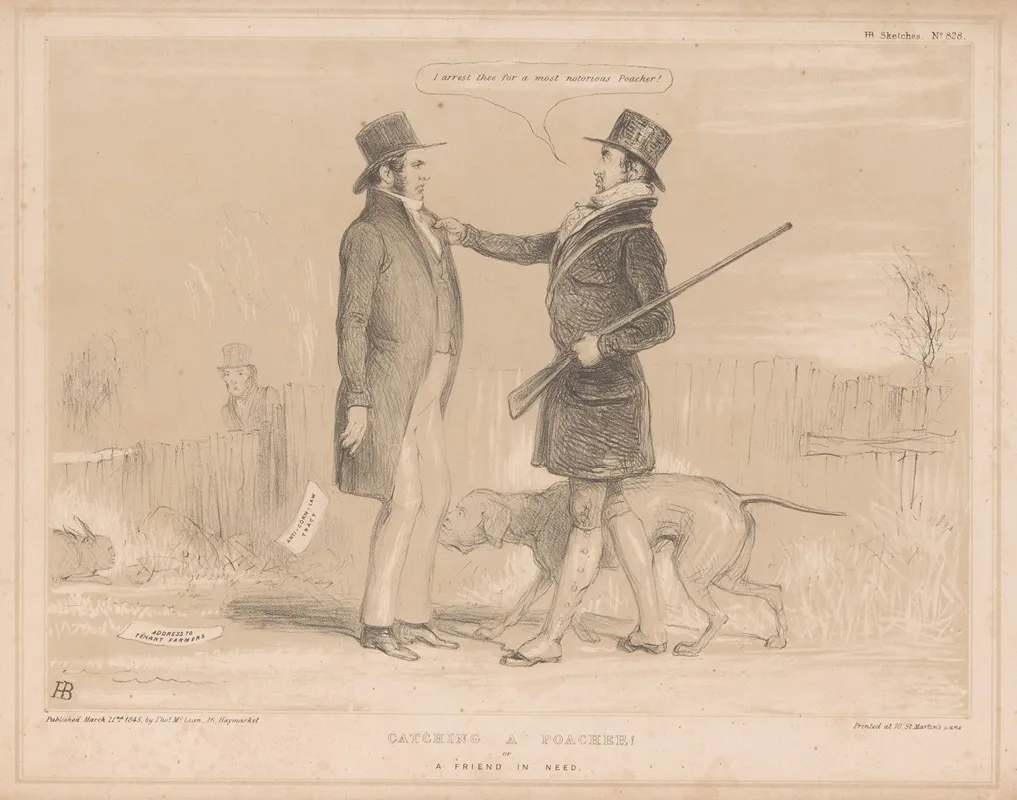 Catching A Poacher Or A Friend In Need Wall Art by John Doyle - High-Resolution Digital Print