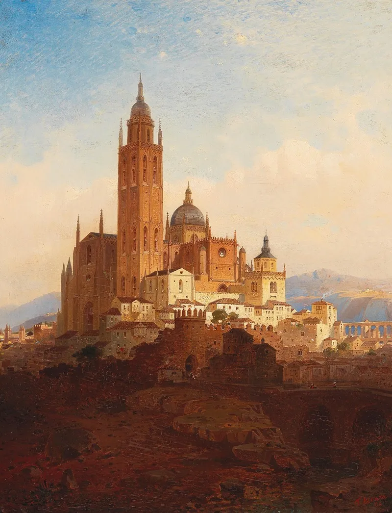Cathedral In Segovia Wall Art by Friedrich Eibner - High-Resolution Digital Print