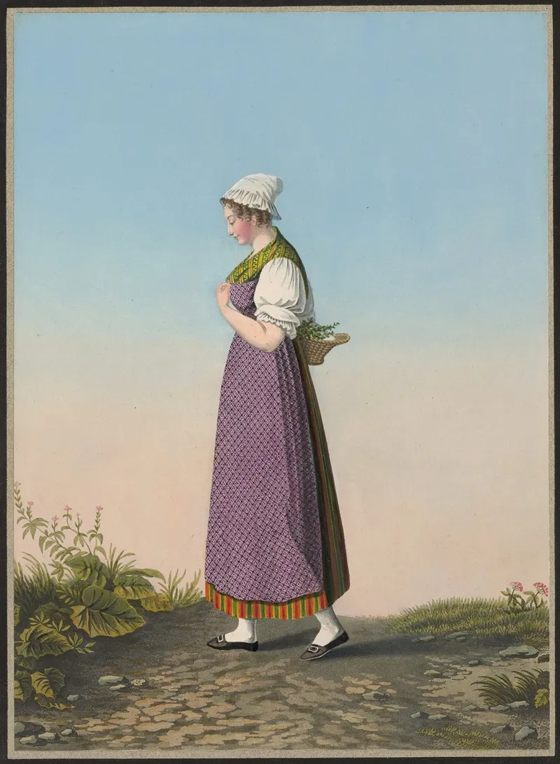 Catherine Boezinger Femme A Lenseigne De Lours A Glaris Wall Art by Jean Emmanuel Locher - High-Resolution Digital Print