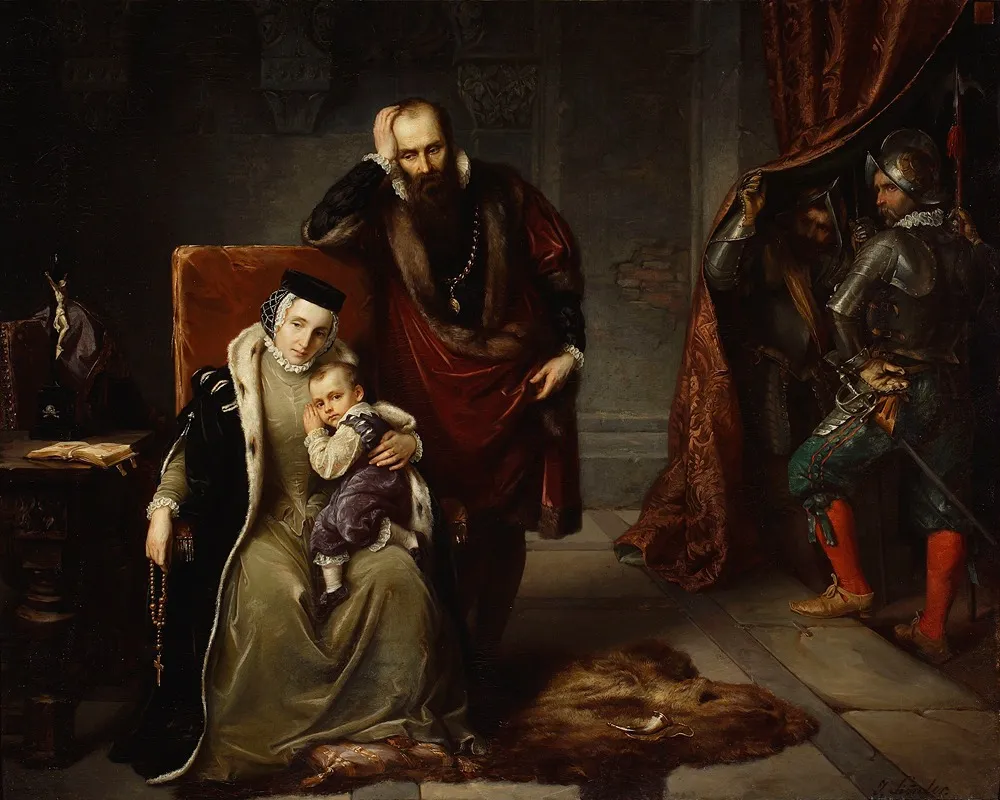 Catherine Jagiellon With Her Son Sigismund In Prison Wall Art by Józef Simmler - High-Resolution Digital Print