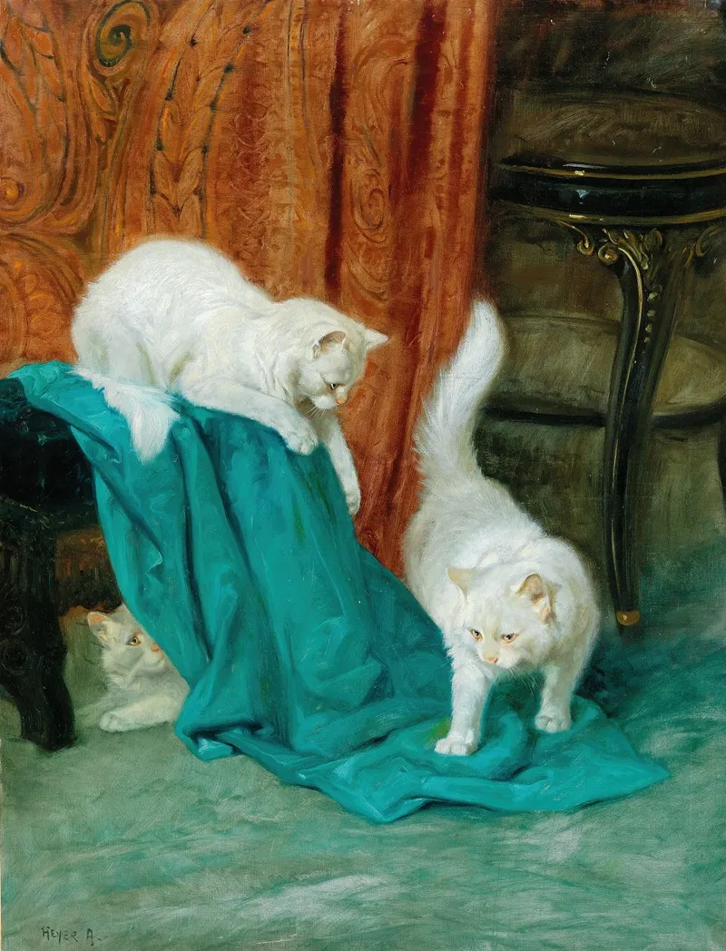 Cats Playing Wall Art by Arthur Heyer - High-Resolution Digital Print