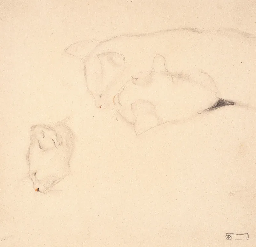 Cats Studies Wall Art by Egon Schiele - High-Resolution Digital Print
