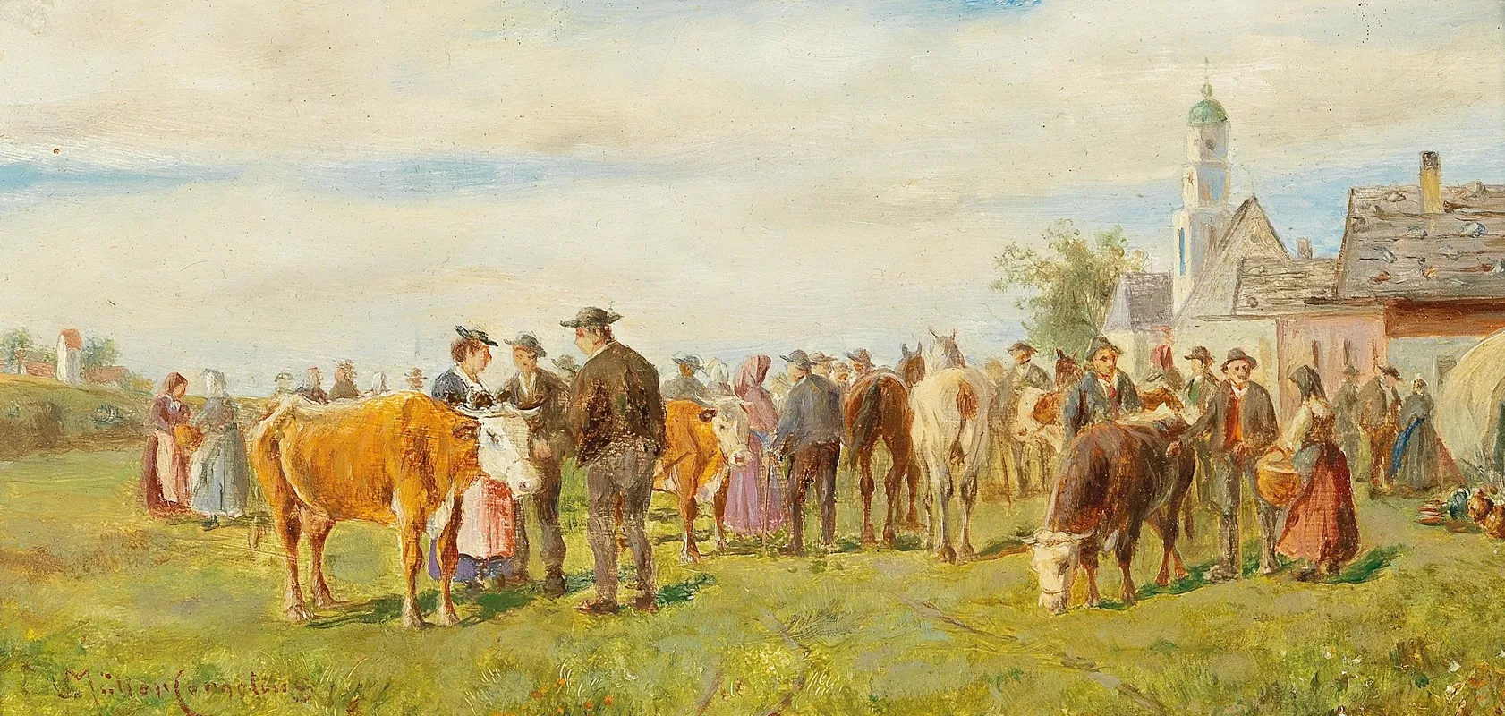 Cattle Market Wall Art by Ludwig Müller-Cornelius - High-Resolution Digital Print