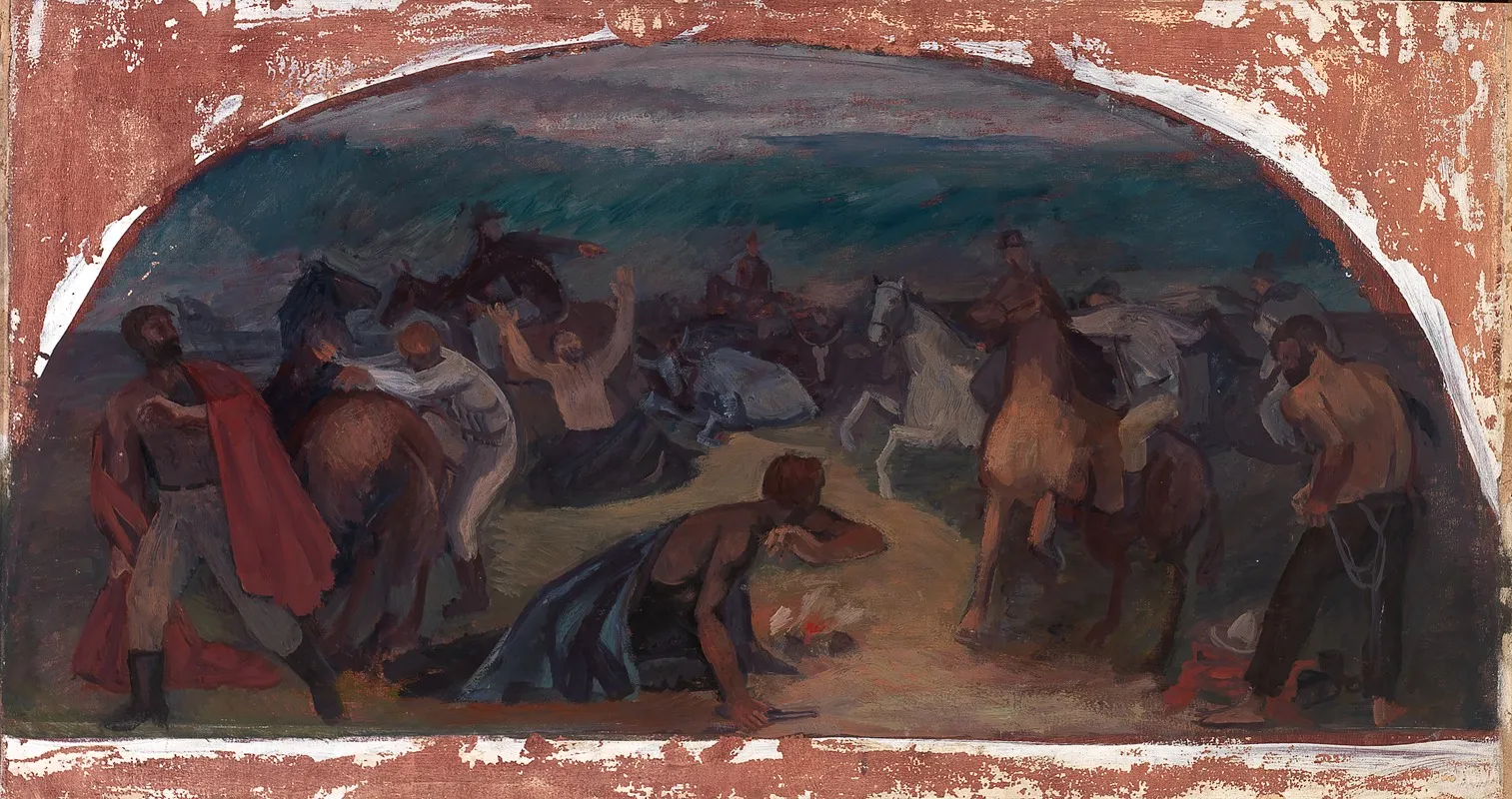 Cattle Thieves Surprised By Posse Wall Art by Jack Wilkinson - High-Resolution Digital Print