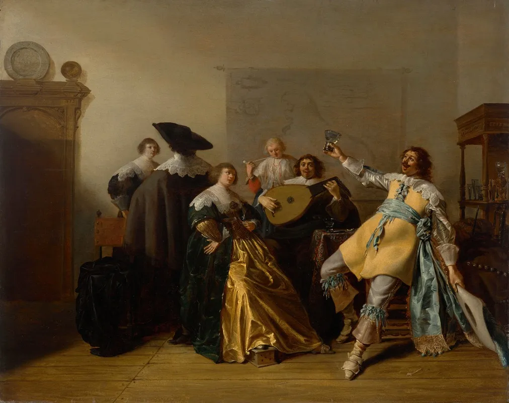 Cavaliers And Ladies Making Music Wall Art by Anthonie Palamedesz. - High-Resolution Digital Print