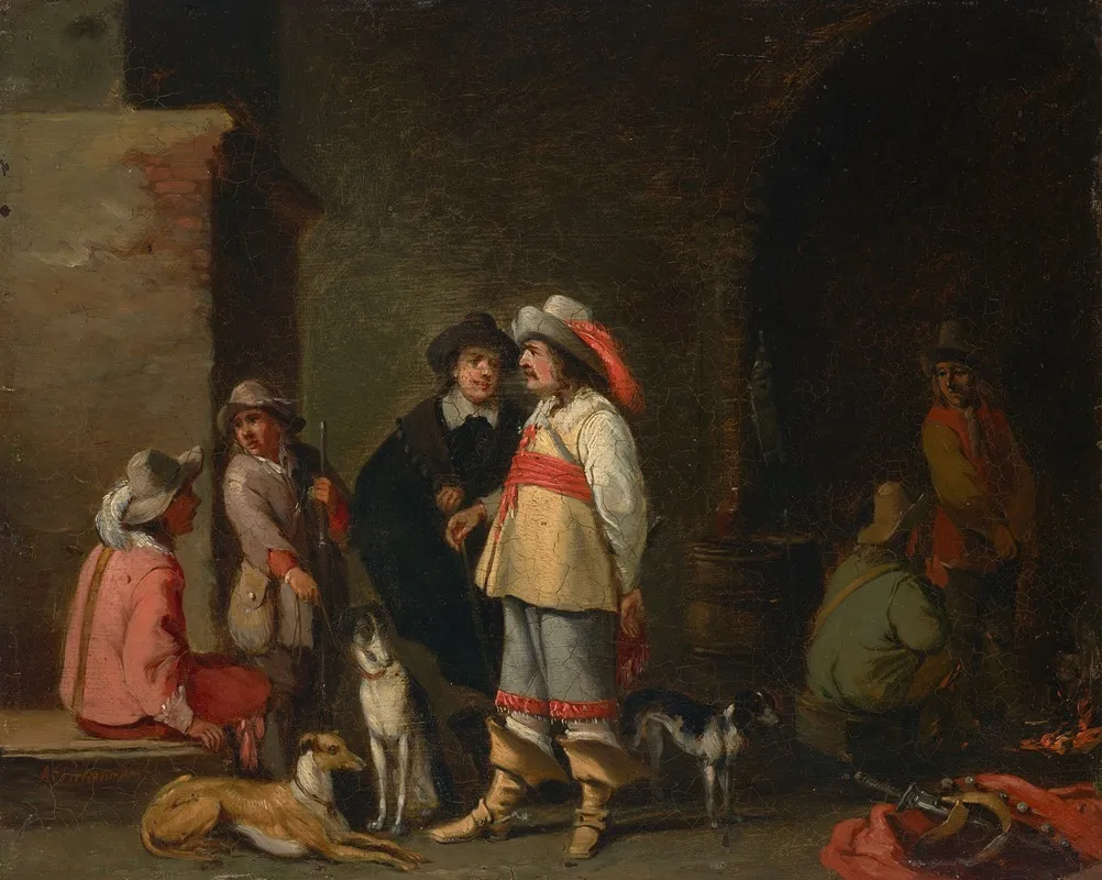 Cavaliers In A Guardroom Interior Wall Art by Anthonie Palamedesz. - High-Resolution Digital Print