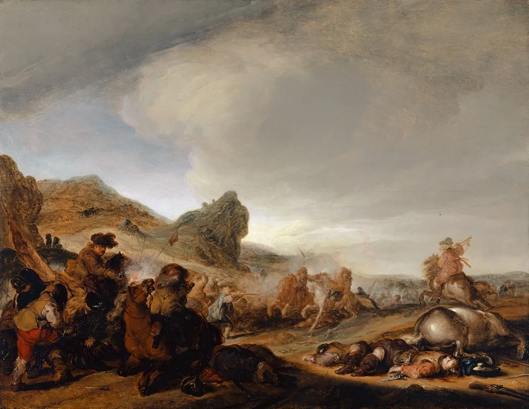 Cavalry Battle 2 Wall Art by Benjamin Gerritsz. Cuyp - High-Resolution Digital Print