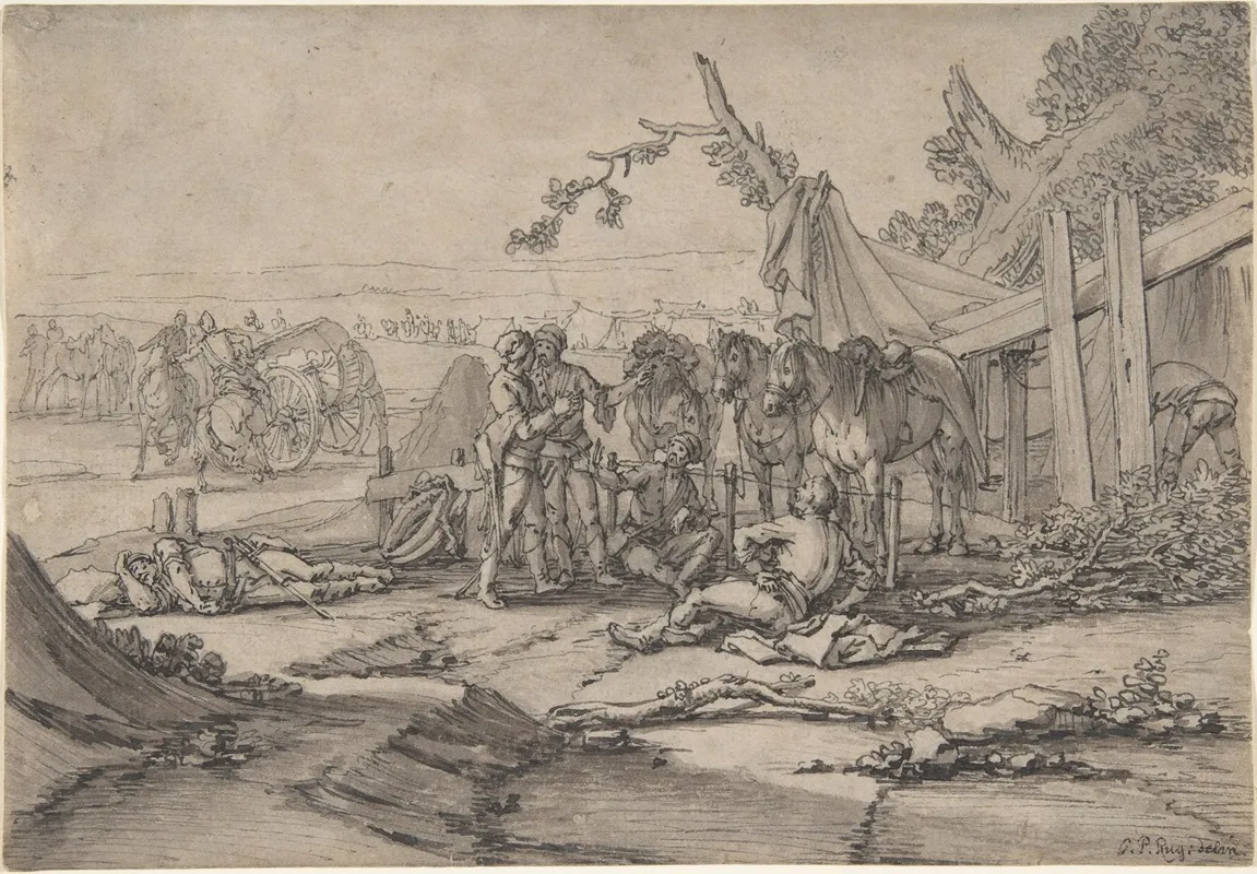 Cavalry Men At Rest