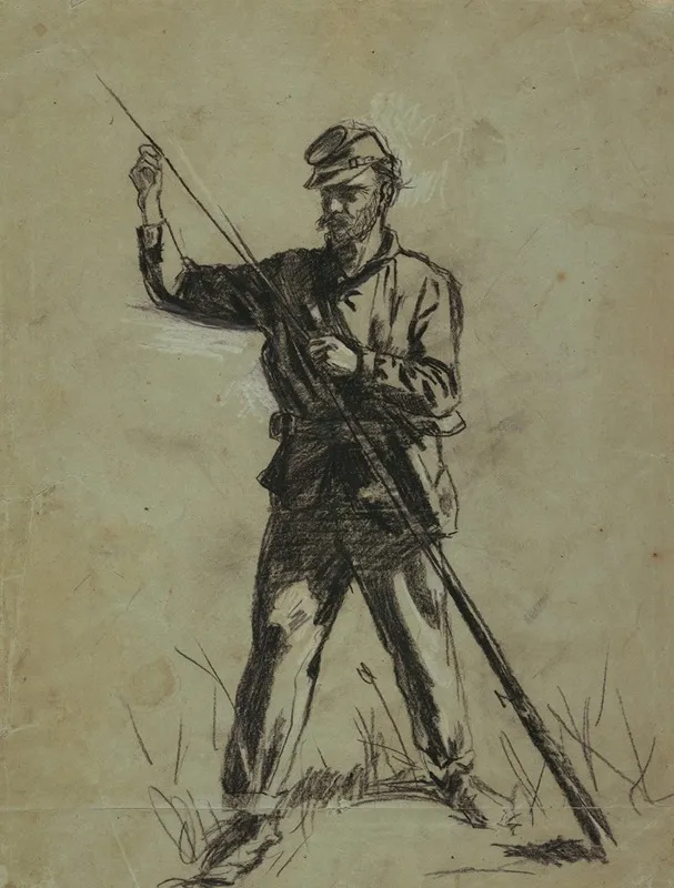 Cavalry Soldier Loading A Rifle Wall Art by Winslow Homer - High-Resolution Digital Print