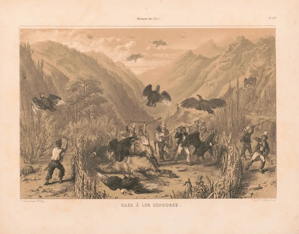 Caza A Los Condores Wall Art by Pierre Frédéric Lehnert - High-Resolution Digital Print