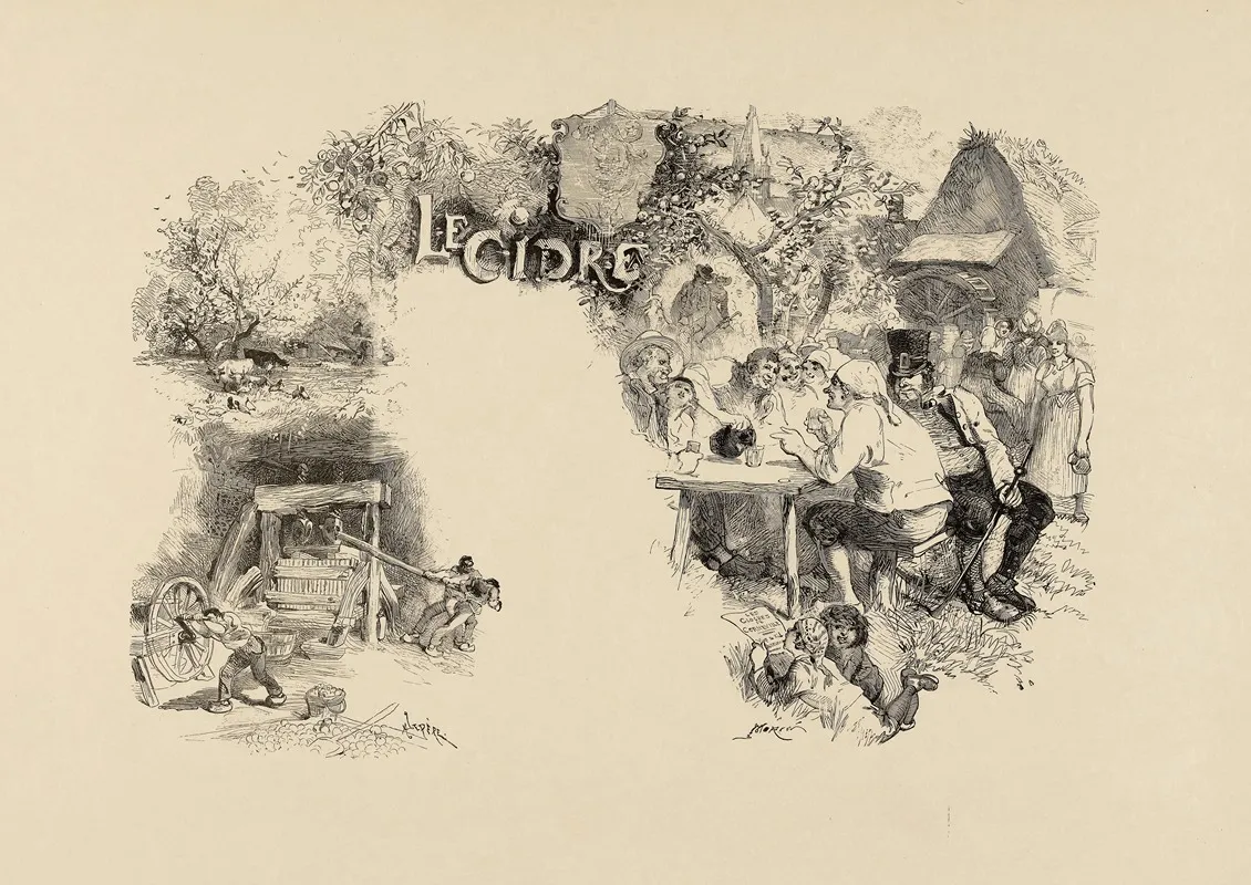 Ce Que Lon Boit Le Cidre Wall Art by Edmond Morin - High-Resolution Digital Print