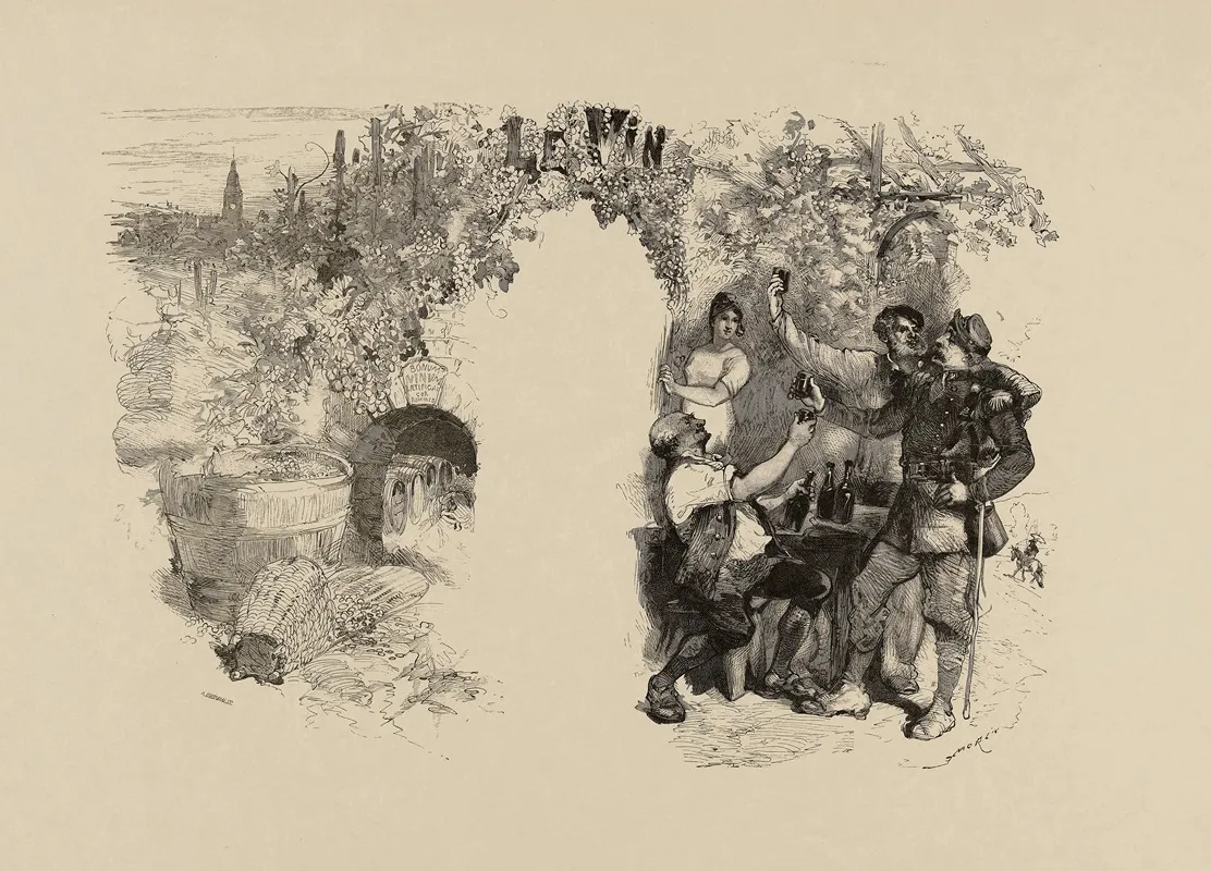 Ce Que Lon Boit Le Vin Wall Art by Edmond Morin - High-Resolution Digital Print