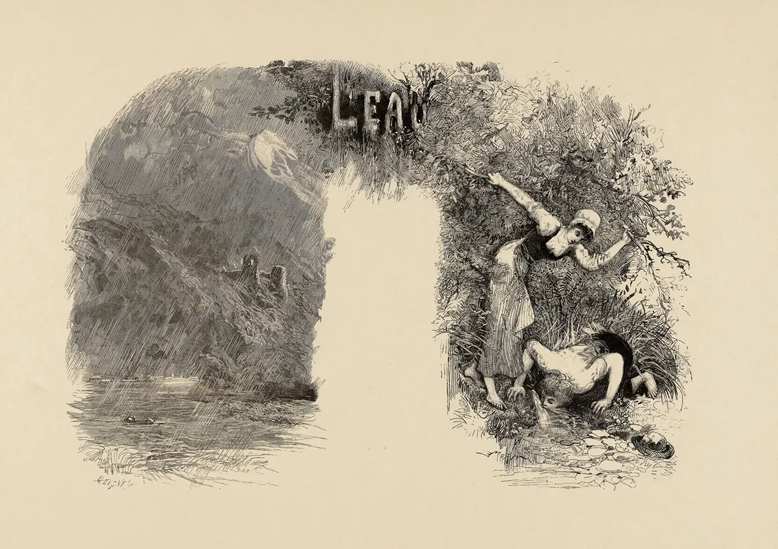 Ce Que Lon Boit Leau Wall Art by Edmond Morin - High-Resolution Digital Print