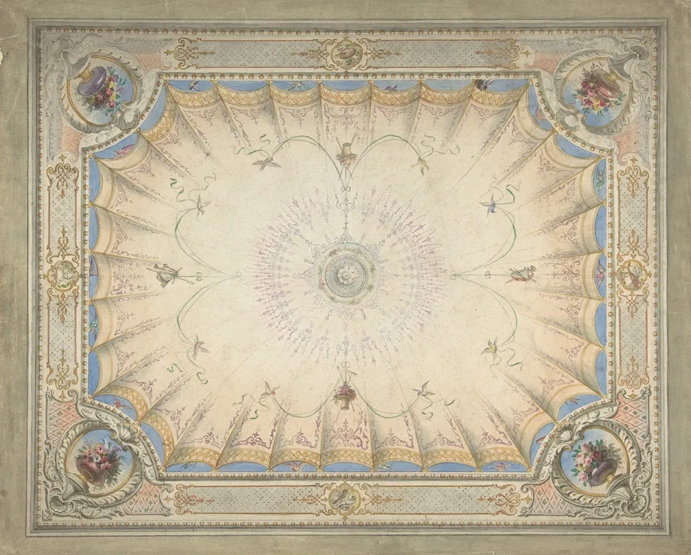 Ceiling Design For The Boudoir Ardgowan Wall Art by J. S. Pearse - High-Resolution Digital Print