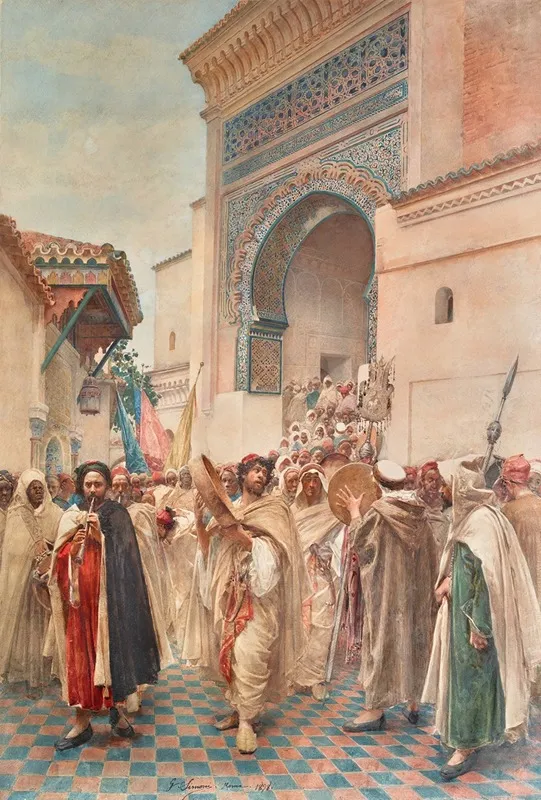 Celebration Outside The Mosque Of Sidi Boumediene Tlemcen