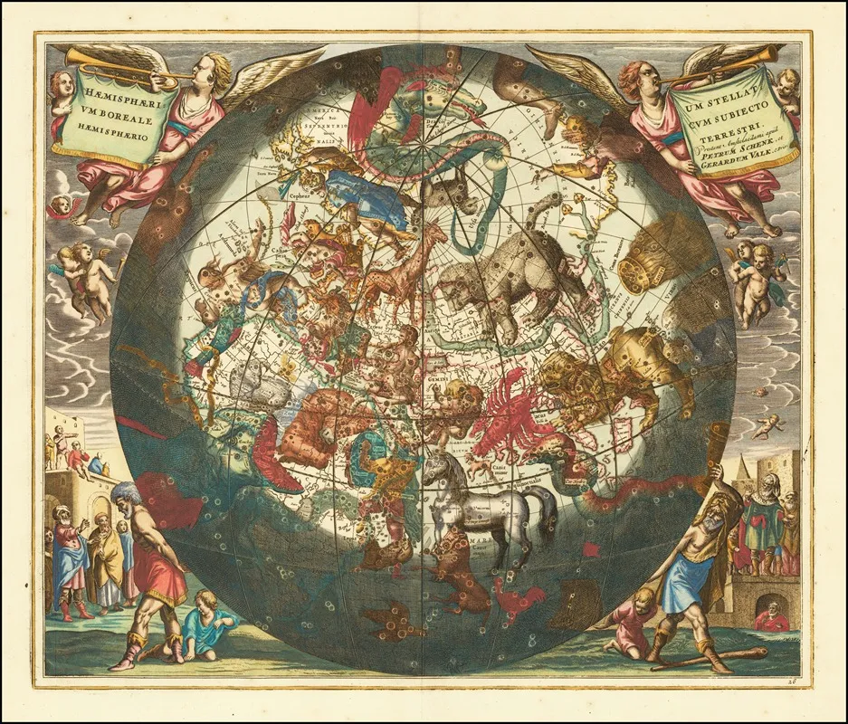 Celestial Chart Of The Northern Sky Wall Art by Andreas Cellarius - High-Resolution Digital Print