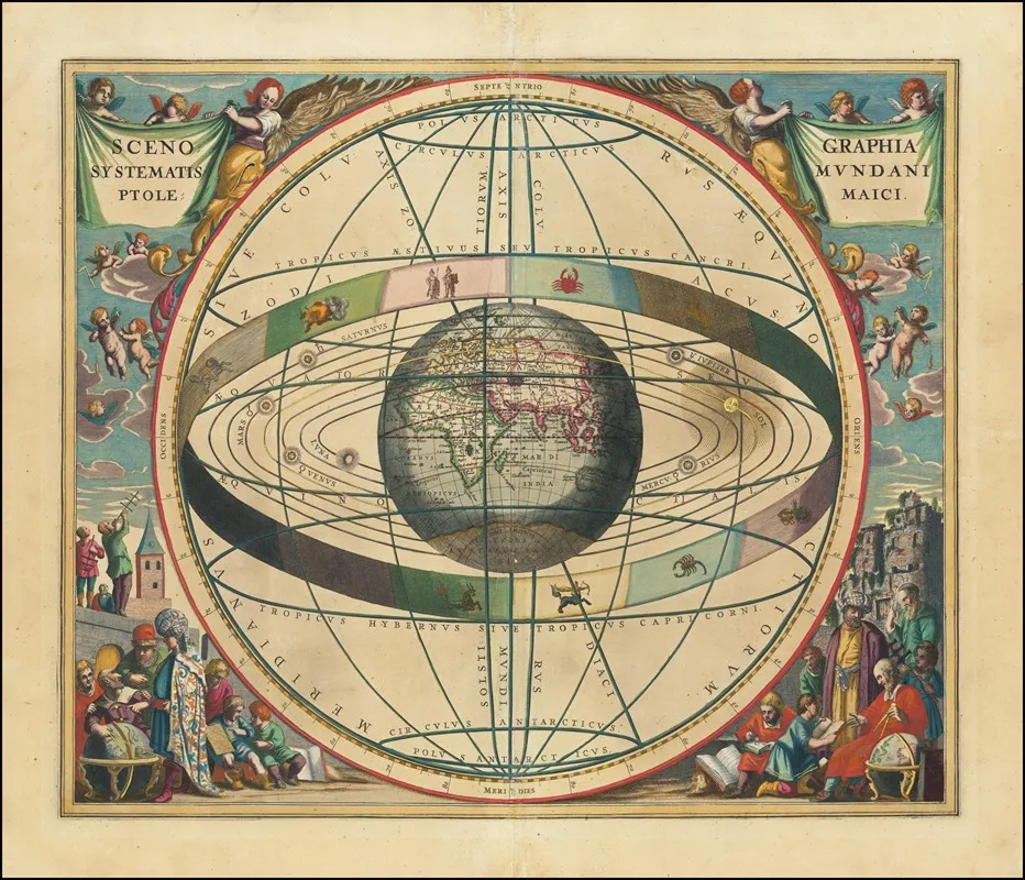 Celestial Map Scenographia Systematis Mundani Ptolemaici Wall Art by Andreas Cellarius - High-Resolution Digital Print