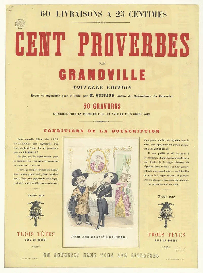 Cent Proverbes Par Grandville Wall Art by C. Faccio - High-Resolution Digital Print
