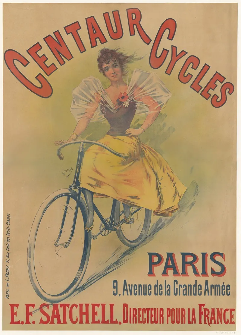 Centaur Cycles Paris 9 Avenue De La Grande Armee E F Satchell Wall Art by Charles Tichon - High-Resolution Digital Print