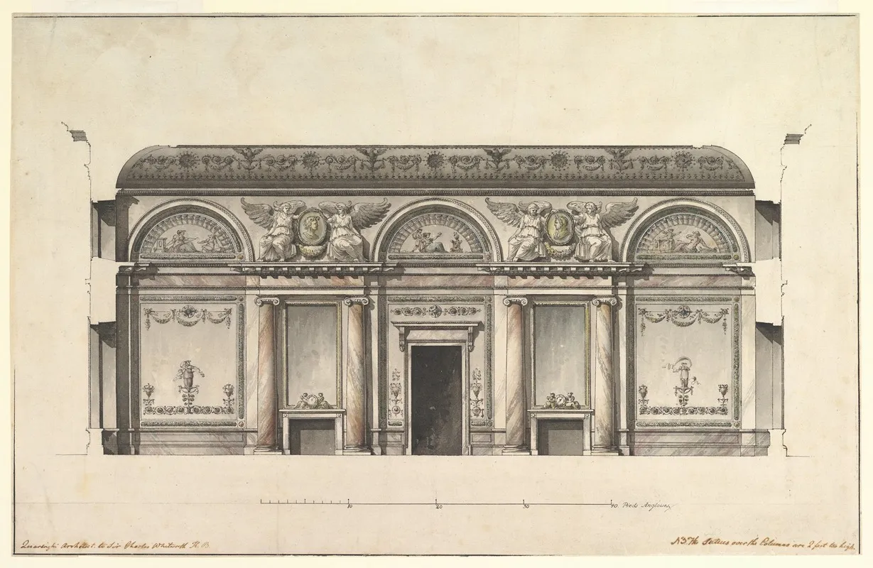 Central Salon Of The Alexander Palace At Tsarskoe Selo Wall Art by Giacomo Quarenghi - High-Resolution Digital Print