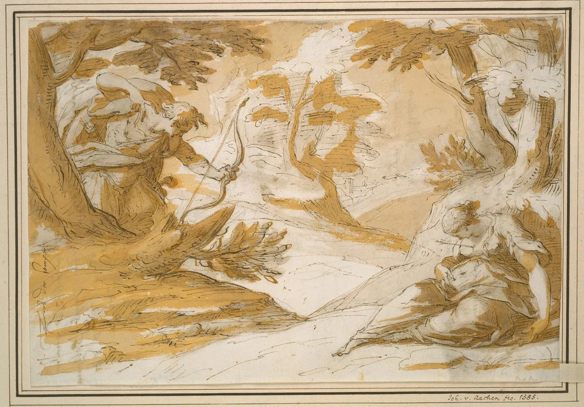 Cephalus Kills Procris Wall Art by Hans von Aachen - High-Resolution Digital Print
