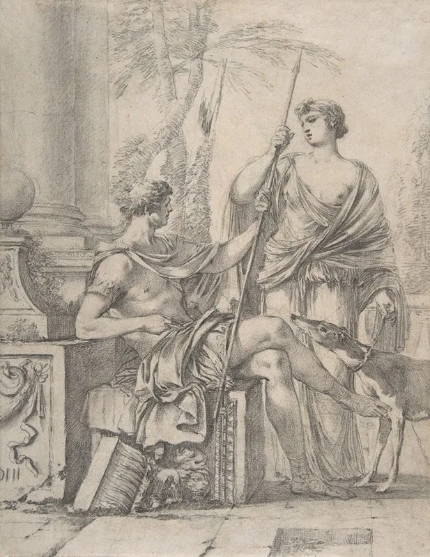 Cephalus Receiving The Spear And Hound From Procris