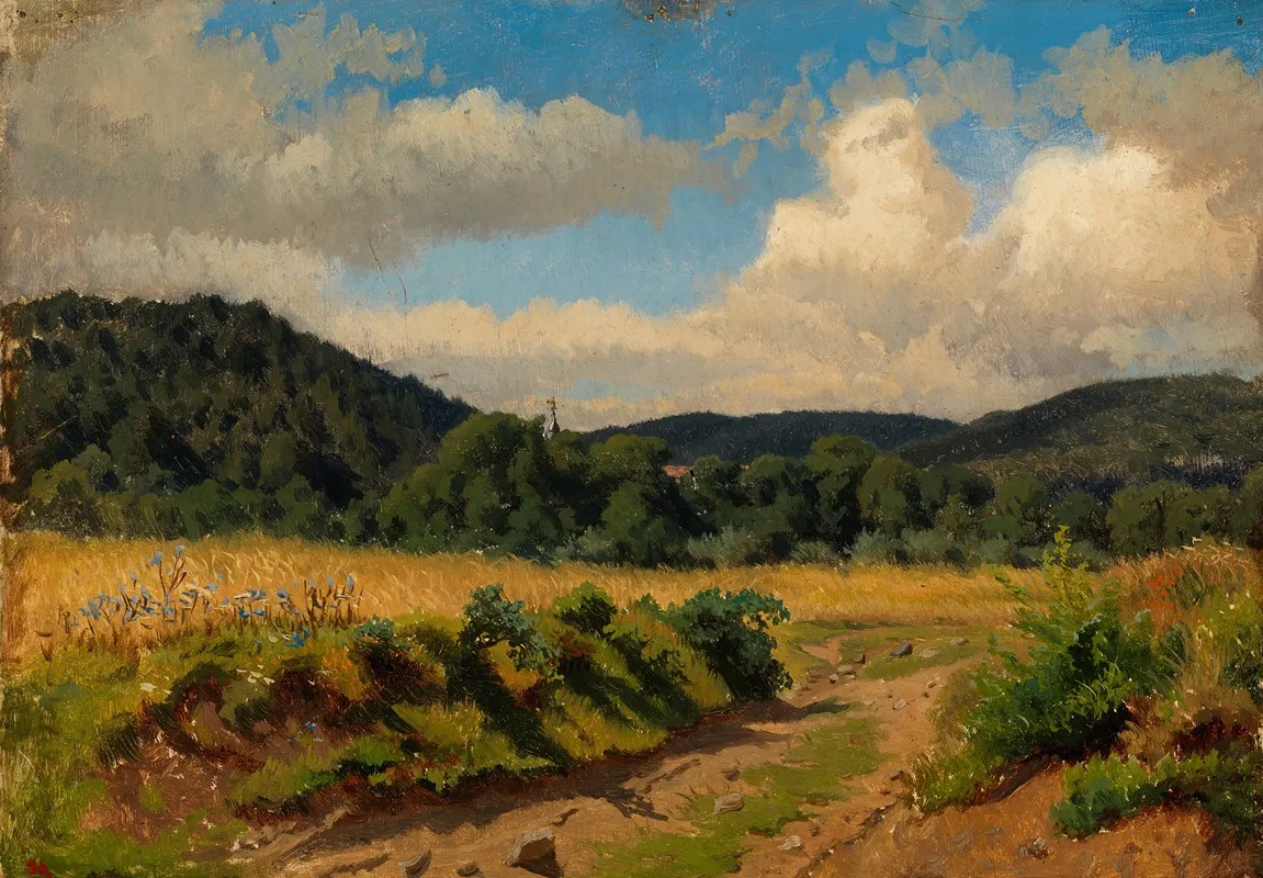Cereal Field At The Edge Of The Forest Rehearsal Wall Art by Werner Holmberg - High-Resolution Digital Print