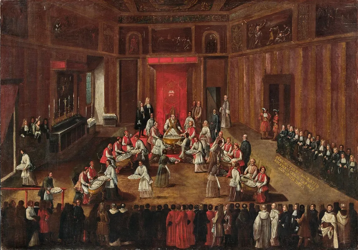 Ceremony Of The Agnus Dei Celebrated By Pope Clemens Xi Wall Art by Alessandro Piazza - High-Resolution Digital Print