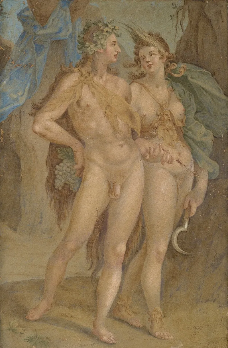 Ceres And Bacchus 2 Wall Art by After Bartholomaeus Spranger - High-Resolution Digital Print