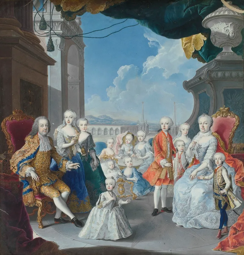 Cesarzowa Maria Teresa Habsburg 1717 1780 I Franciszek I Lotarynski 1708 1765 Z Dziecmi Wall Art by Antonio Bencini - High-Resolution Digital Print