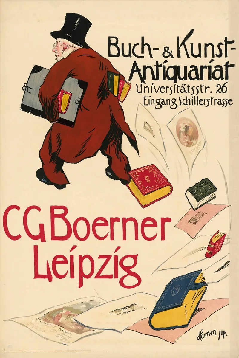 Cg Boerner Leipzig Buch Kunst Antiquariat Wall Art by Eugen Hamm - High-Resolution Digital Print