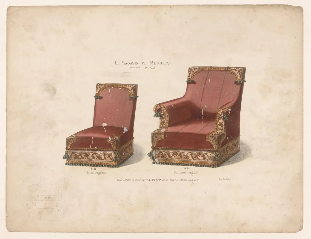 Chaise Anglaise Fauteuil Anglais Wall Art by Victor Léon Michel Quétin - High-Resolution Digital Print