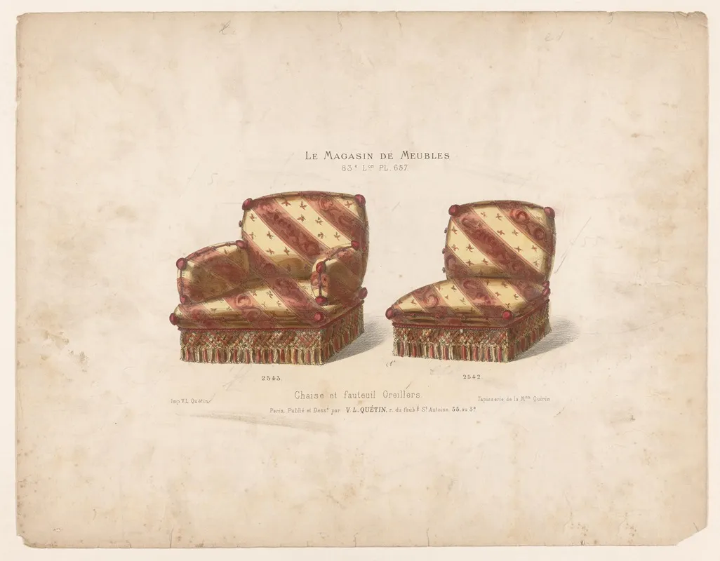 Chaise Et Fauteuil Oreillers Wall Art by Victor Léon Michel Quétin - High-Resolution Digital Print