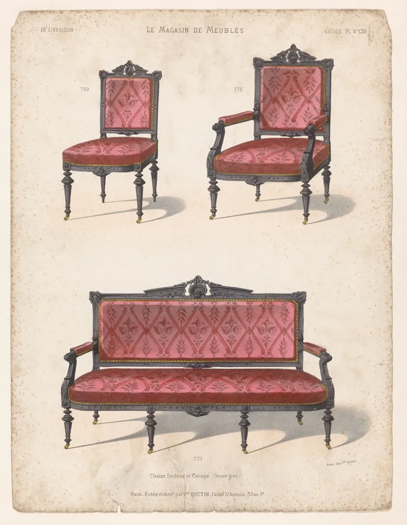 Chaise Fauteuil Et Canape Genre Grec Wall Art by Victor Léon Michel Quétin - High-Resolution Digital Print