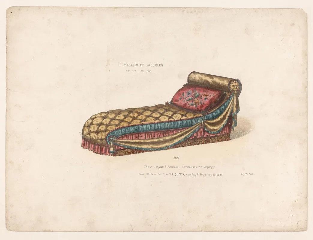 Chaise Longue A Rouleau Wall Art by Victor Léon Michel Quétin - High-Resolution Digital Print