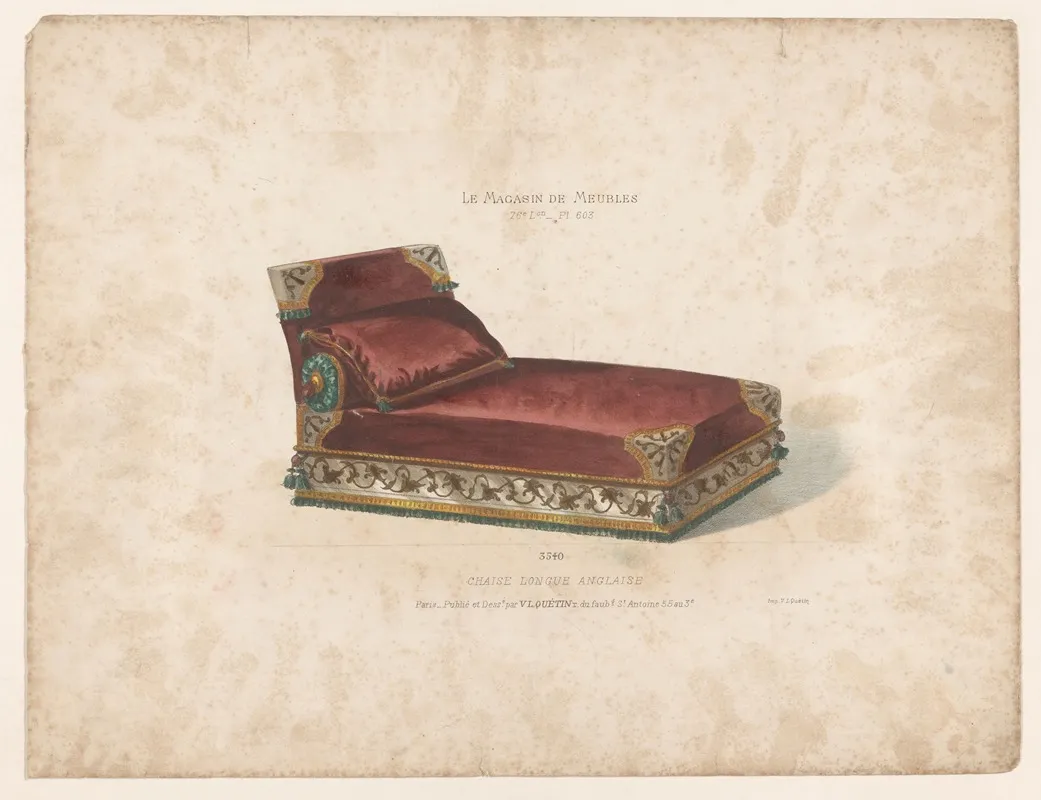 Chaise Longue Anglaise Wall Art by Victor Léon Michel Quétin - High-Resolution Digital Print