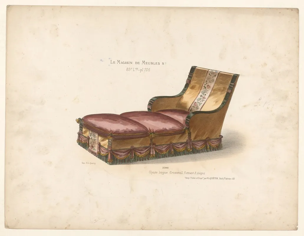 Chaise Longue Cromwell Formant 3 Sieges Wall Art by Victor Léon Michel Quétin - High-Resolution Digital Print