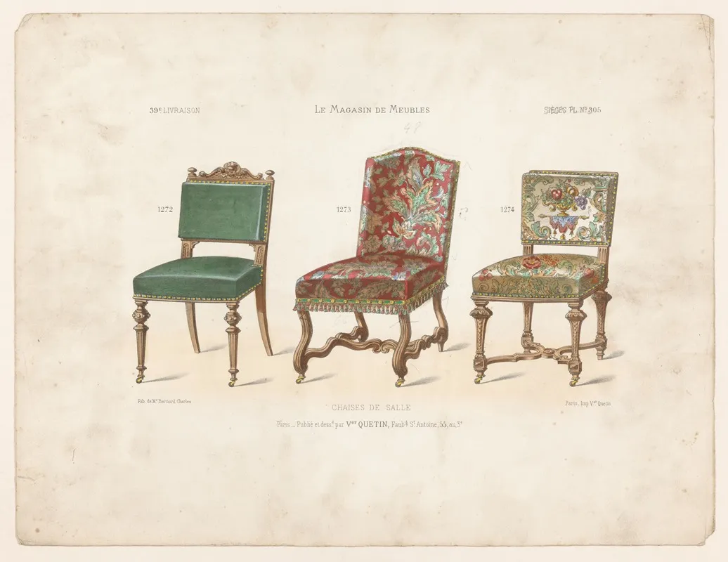 Chaises De Salle 2 Wall Art by Victor Léon Michel Quétin - High-Resolution Digital Print