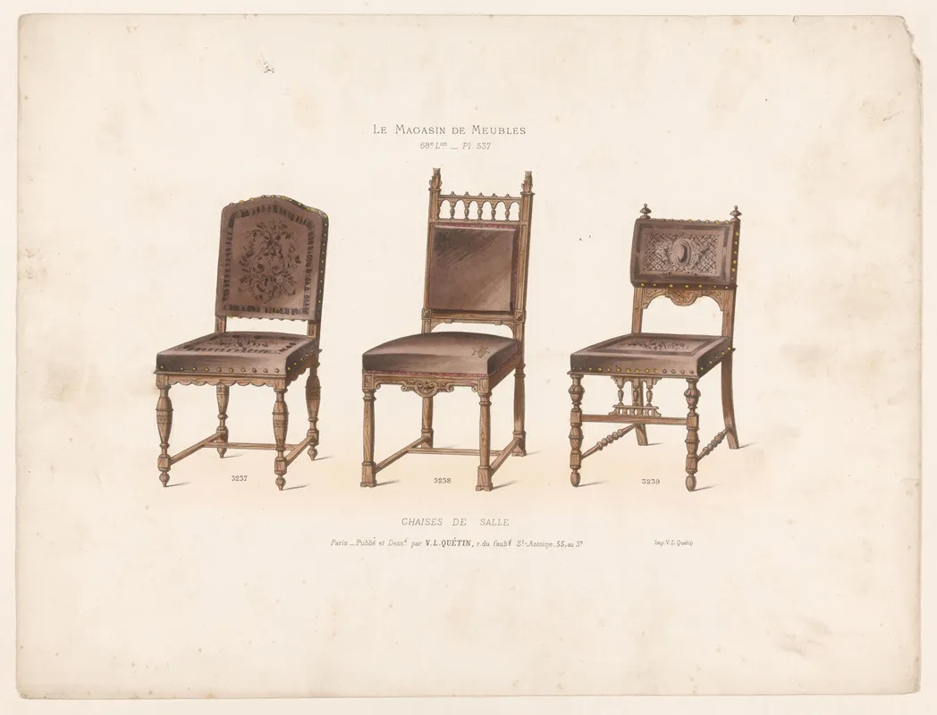 Chaises De Salle 3 Wall Art by Victor Léon Michel Quétin - High-Resolution Digital Print