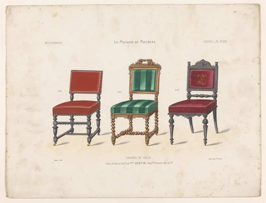 Chaises De Salle Wall Art by Victor Léon Michel Quétin - High-Resolution Digital Print