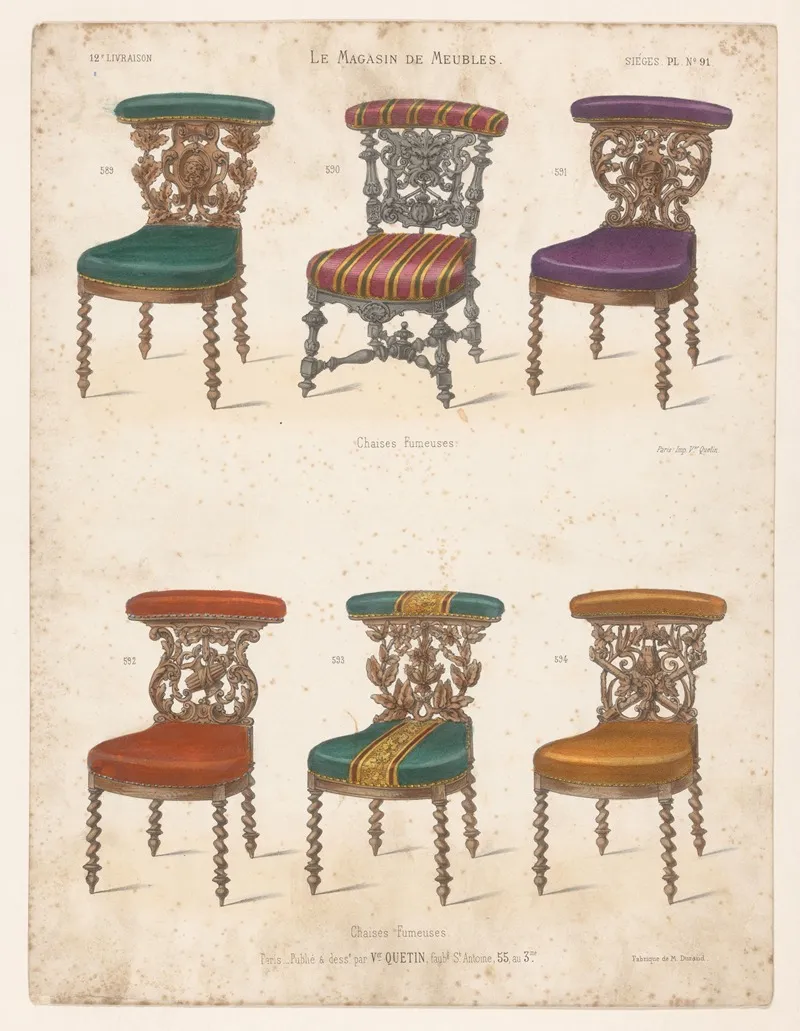 Chaises Fumeuses Wall Art by Victor Léon Michel Quétin - High-Resolution Digital Print