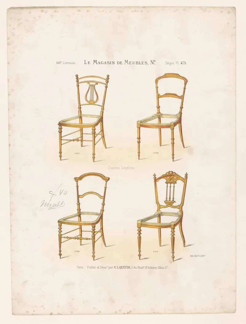 Chaises Legeres 3 Wall Art by Victor Léon Michel Quétin - High-Resolution Digital Print