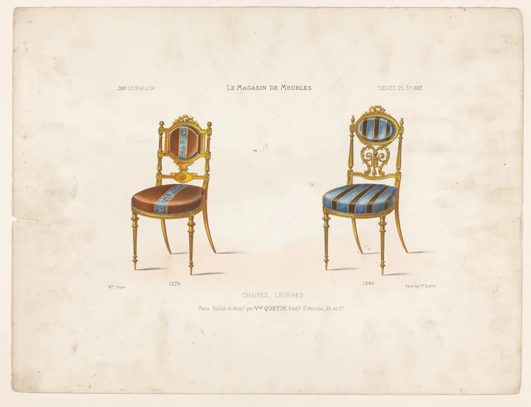 Chaises Legeres Wall Art by Victor Léon Michel Quétin - High-Resolution Digital Print