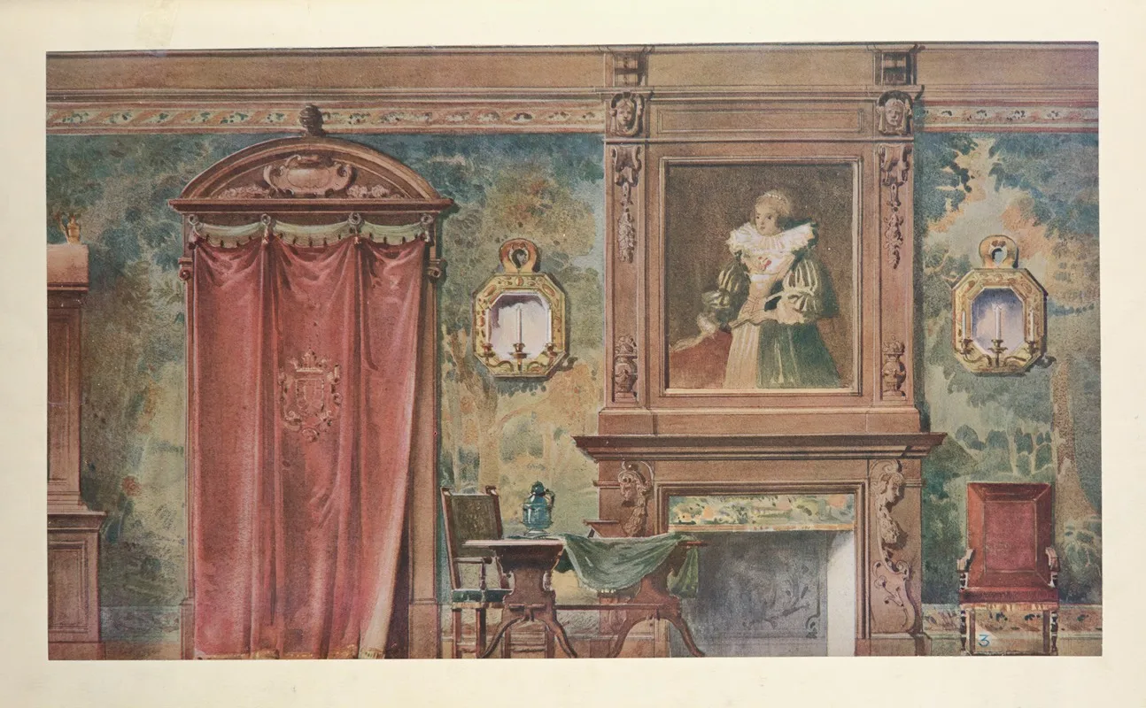Chambre A Coucher Louis Xiii Vue Geometrale
