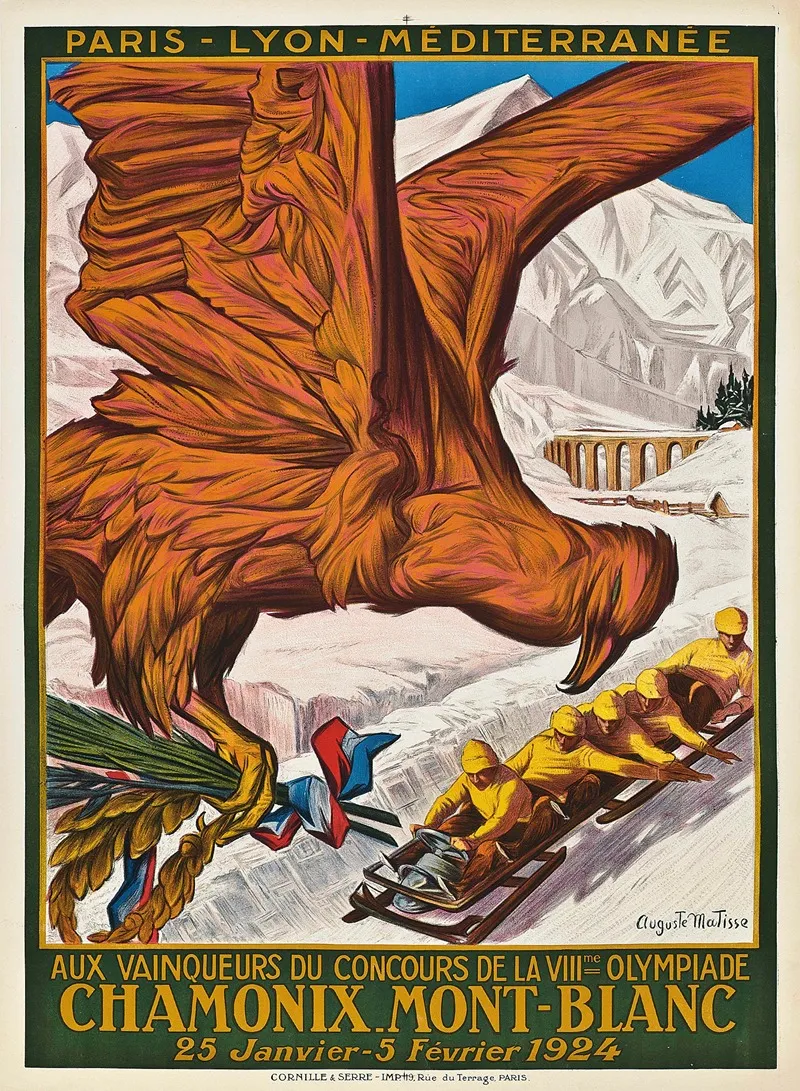 Chamonix Mont Blanc Viiime Olympiade 1924 Wall Art by Auguste Matisse - High-Resolution Digital Print