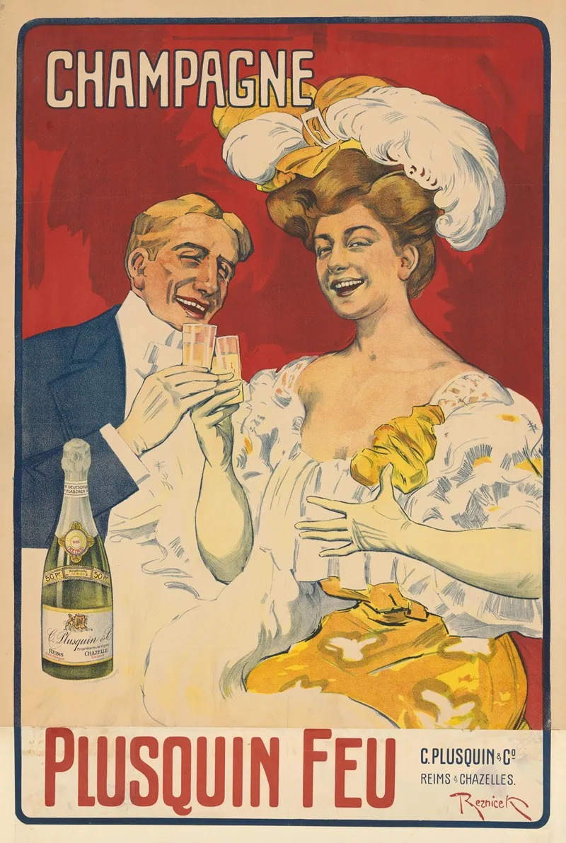 Champagne Plusquin Feu Wall Art by Ferdinand Freiherr von Reznicek - High-Resolution Digital Print