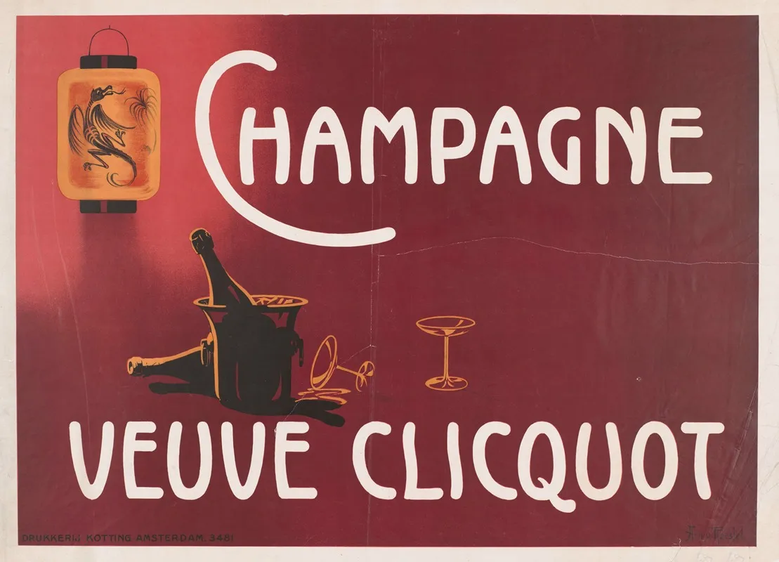Champagne Veuve Clicquot Wall Art by Arnold van Roessel - High-Resolution Digital Print