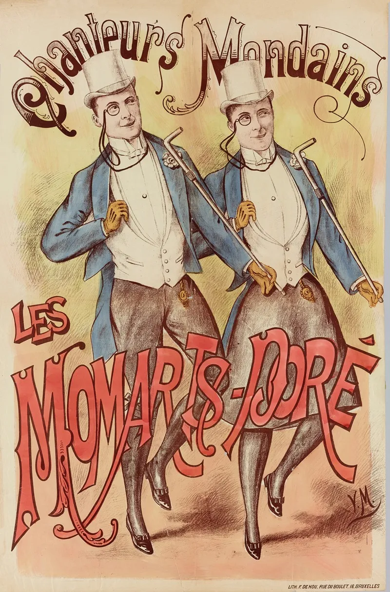 Chanteurs Mondains Les Momarts Dore 2 Wall Art by Imp. F. de Hou - High-Resolution Digital Print