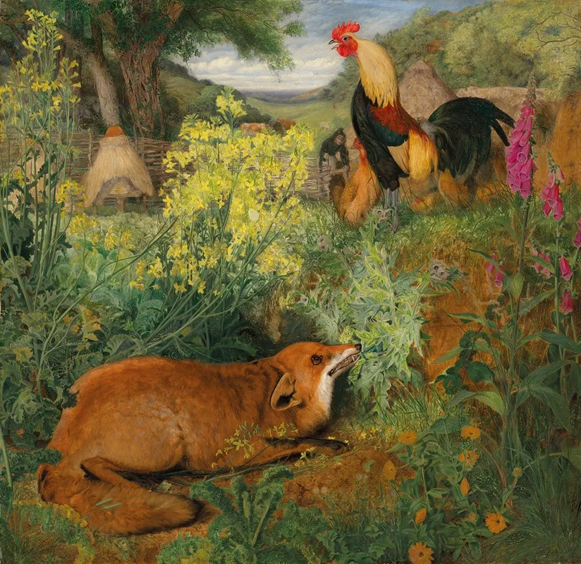 Chanticleer And The Fox Wall Art by William James Webbe - High-Resolution Digital Print