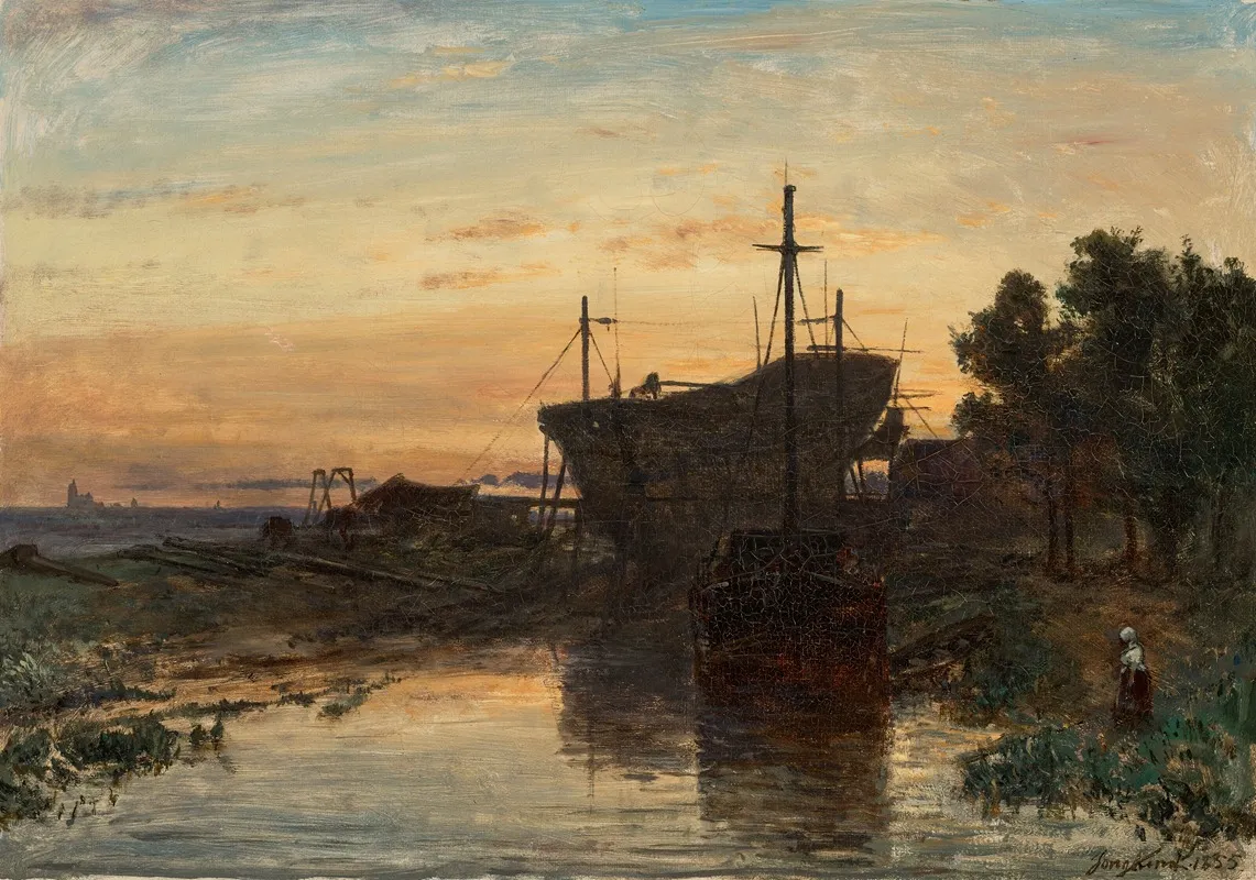 Chantier Naval Wall Art by Johan Barthold Jongkind - High-Resolution Digital Print